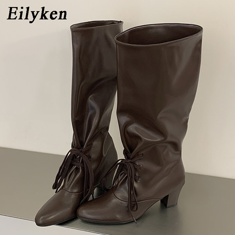 Street Fashion Ladies - Eilyken Zimowe Modne Sznurowane Damskie Kozaki