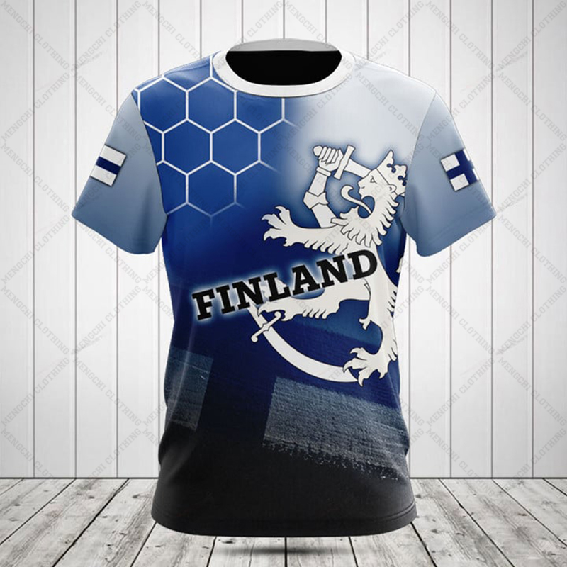 Street Fashion Jersey - Koszulki męskie z grafiką flagi Finlandii,
