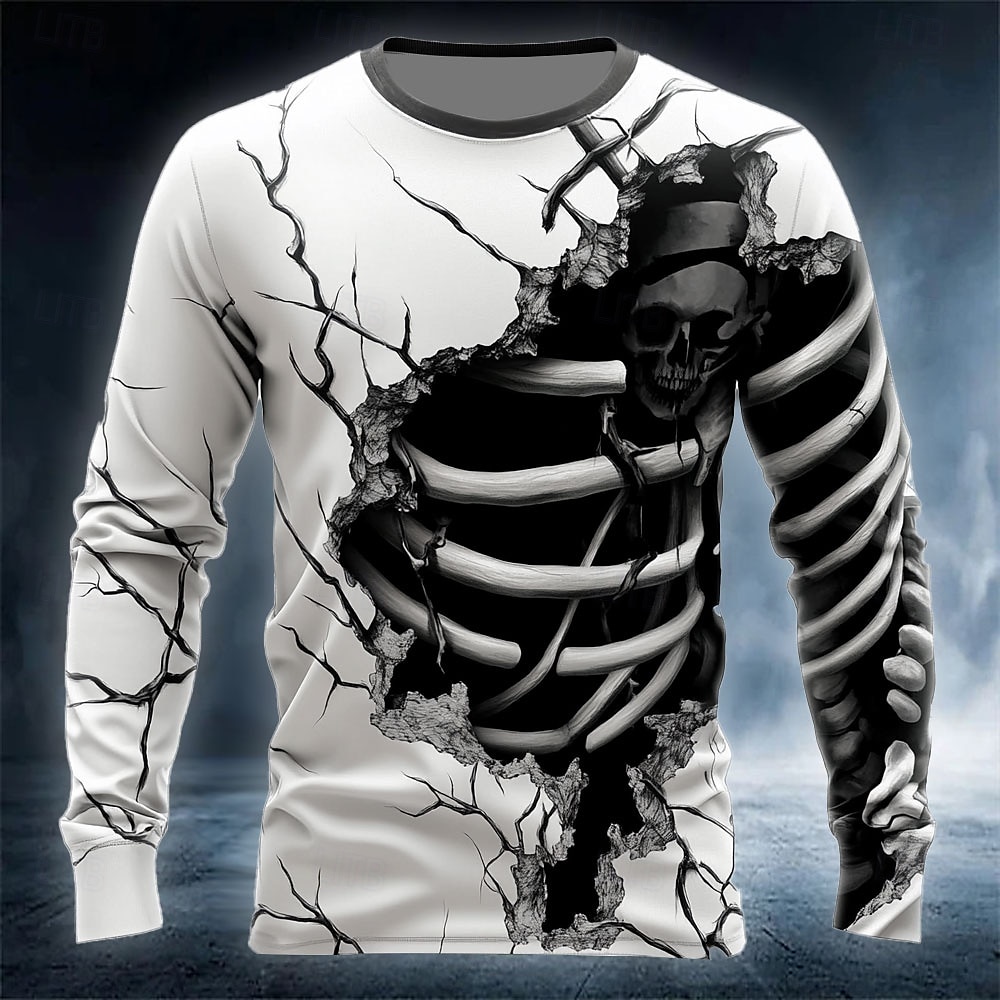 Street Fashion Tshirt - Zabawna męska koszulka z nadrukiem czaszki