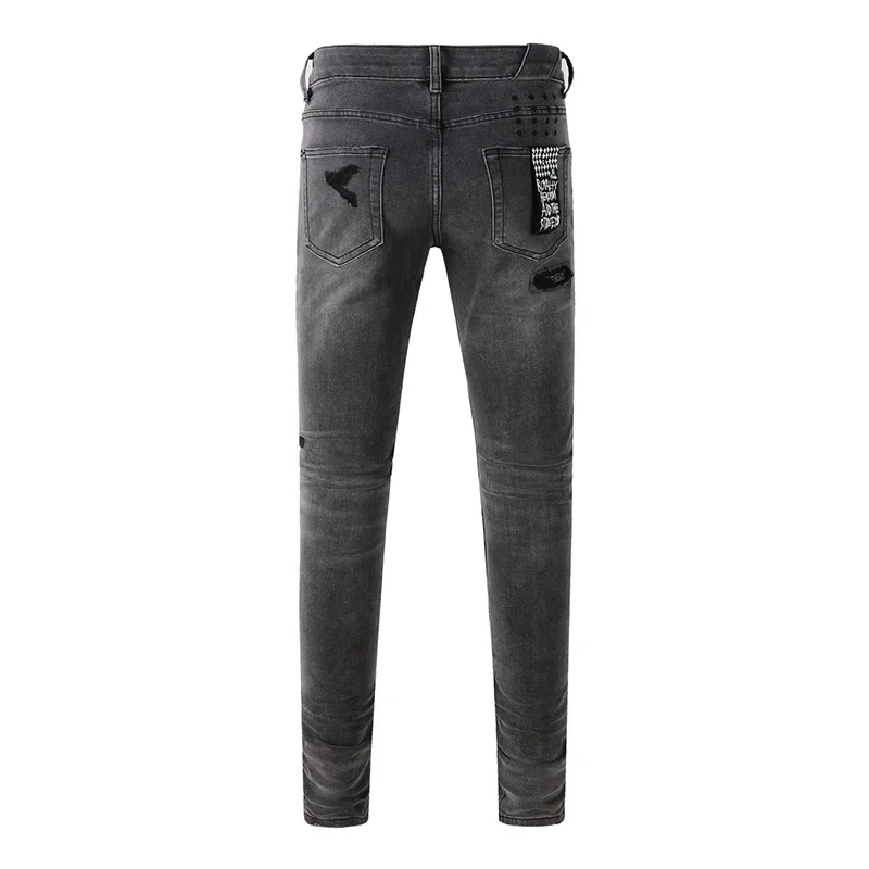 Męskie spodnie jeansowe skinny – Distressed Jean Rip recenzja i cena