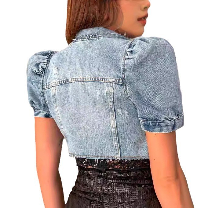 Damska kurtka jeansowa typu cr – Distressed Jean Rip recenzja i cena