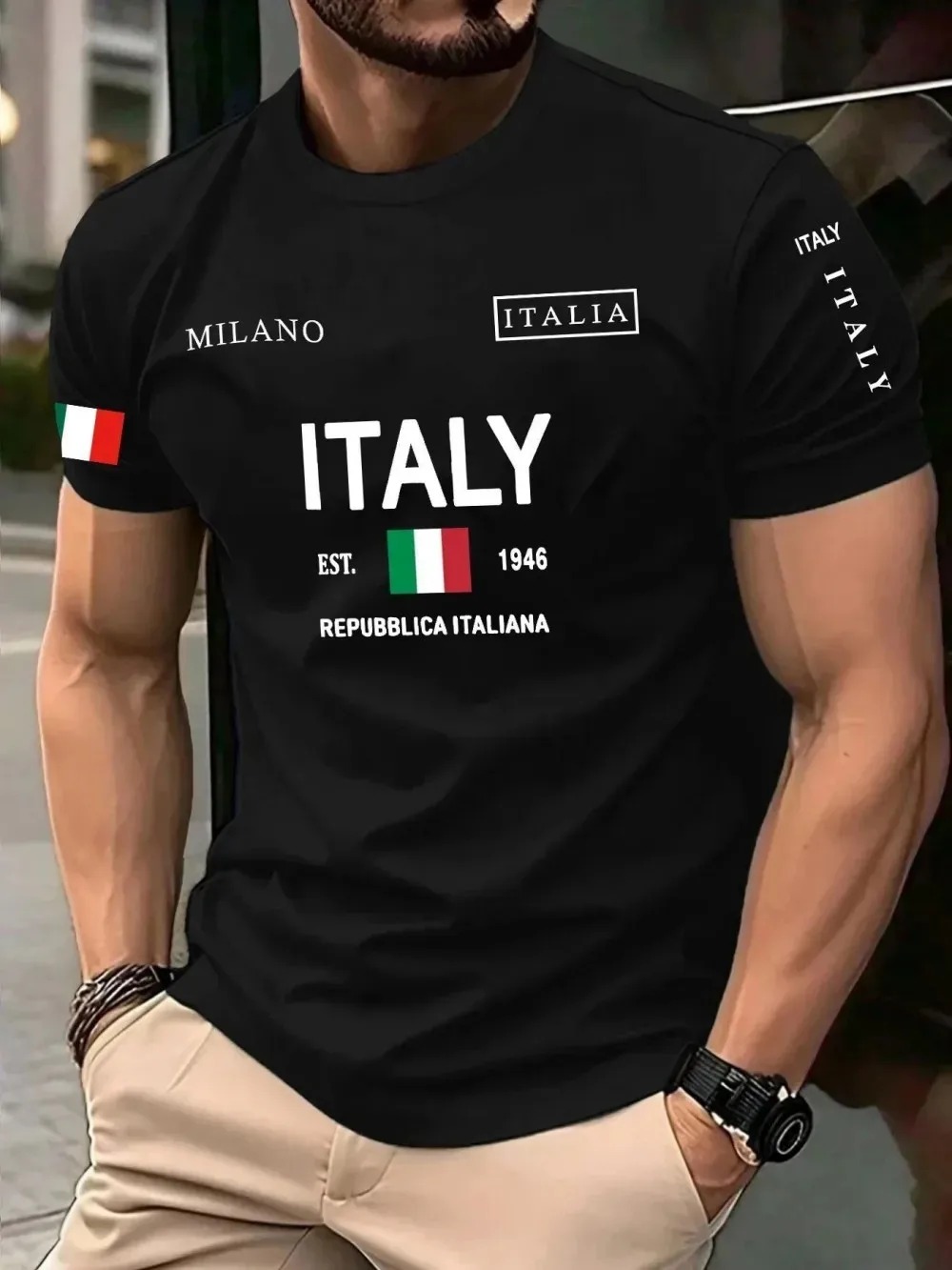 Koszulka męska 3D z nadrukiem  – Street Fashion In Milan recenzja i cena