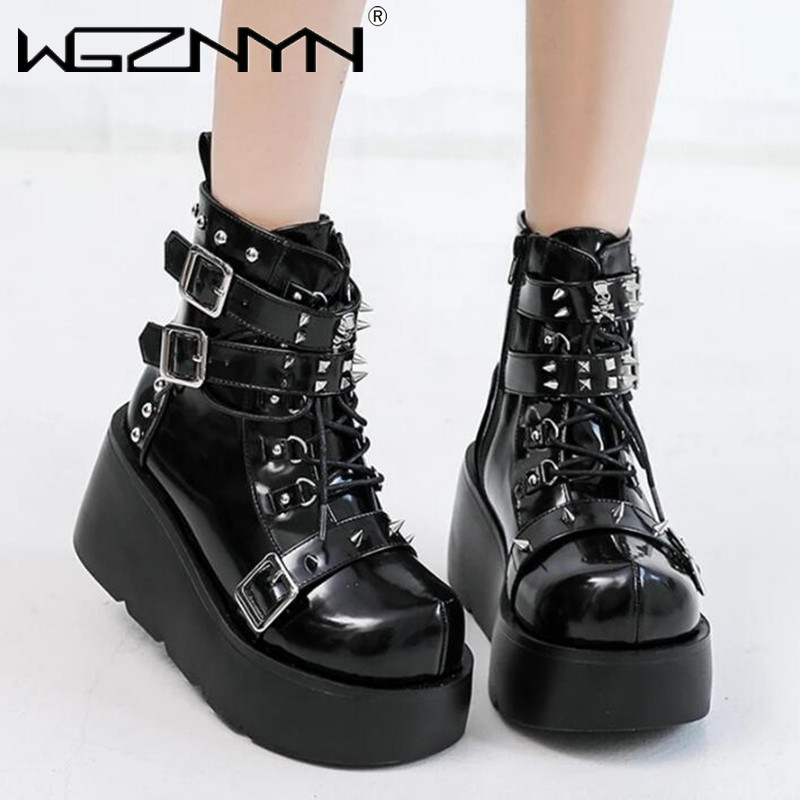 NEW Ladies Wedges High Heels B – Street Fashion Punk recenzja i cena