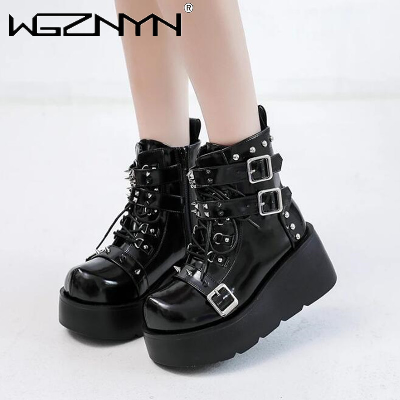 NEW Ladies Wedges High Heels B – Street Fashion Punk recenzja i cena