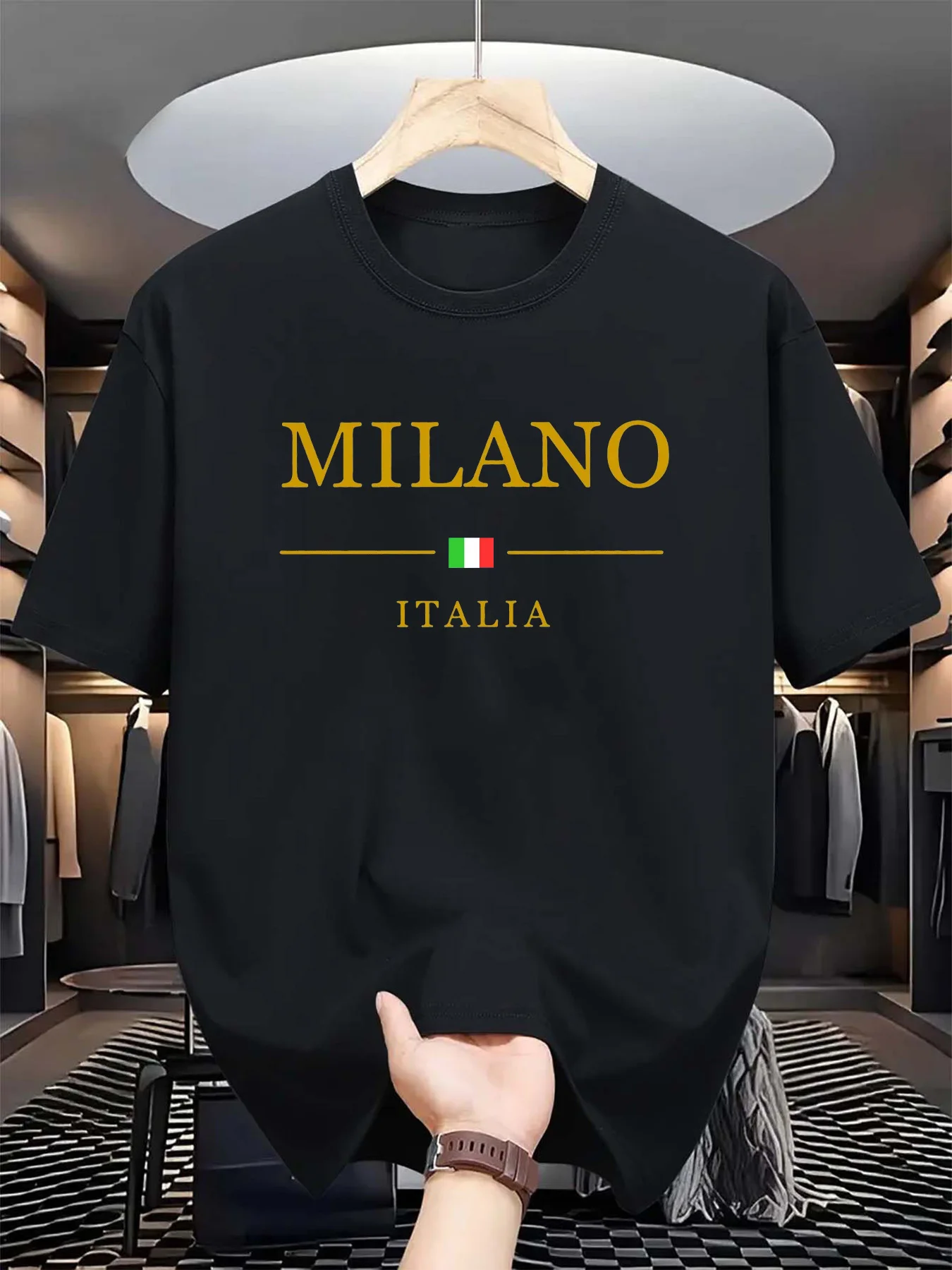 Męska koszulka letnia z nadruk – Street Fashion In Milan recenzja i cena