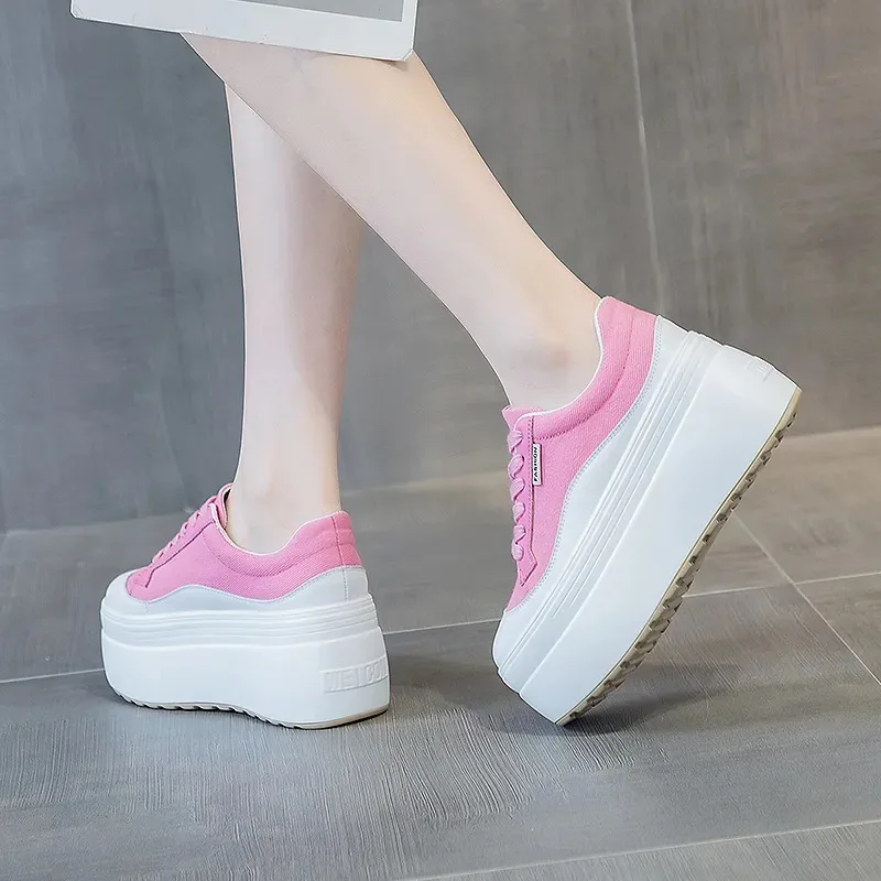 8cm nowe płótno prawdziwej skó – Street Fashion Ladies recenzja i cena