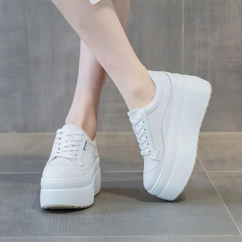 8cm nowe płótno prawdziwej skó – Street Fashion Ladies recenzja i cena