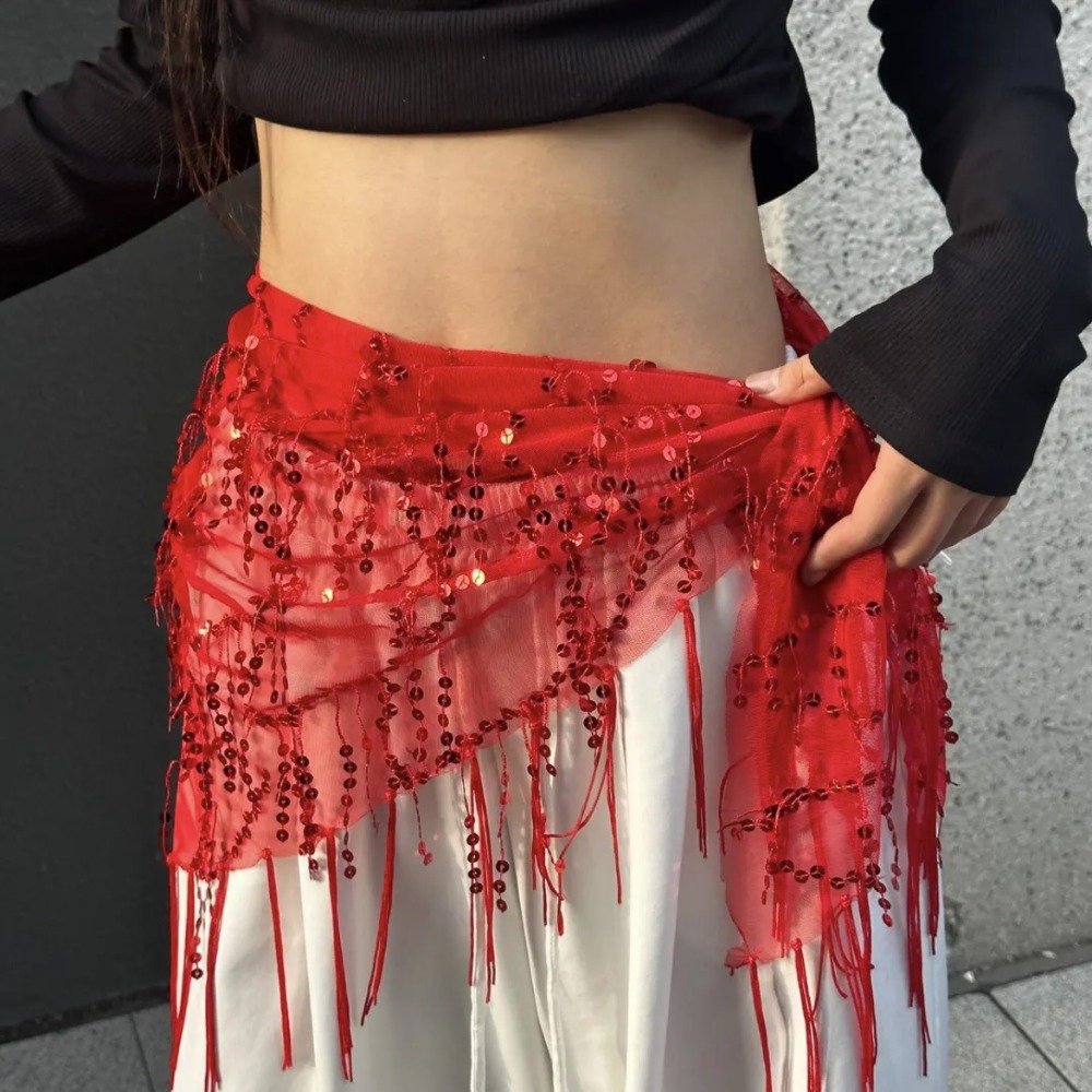 Modny cekinowy pas do tańca br – Street Fashion India recenzja i cena
