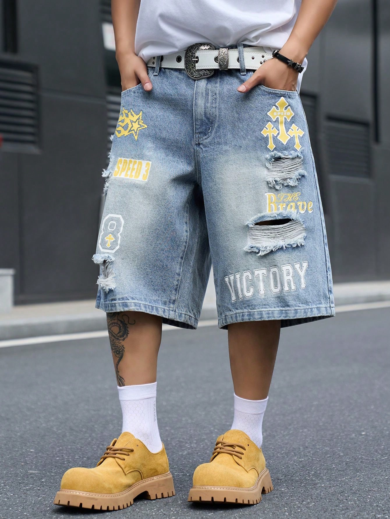 Męskie luźne dżinsowe szorty b – Distressed Jean Rip recenzja i cena