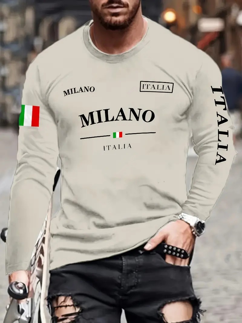 Męska koszulka z długim rękawe – Street Fashion In Milan recenzja i cena